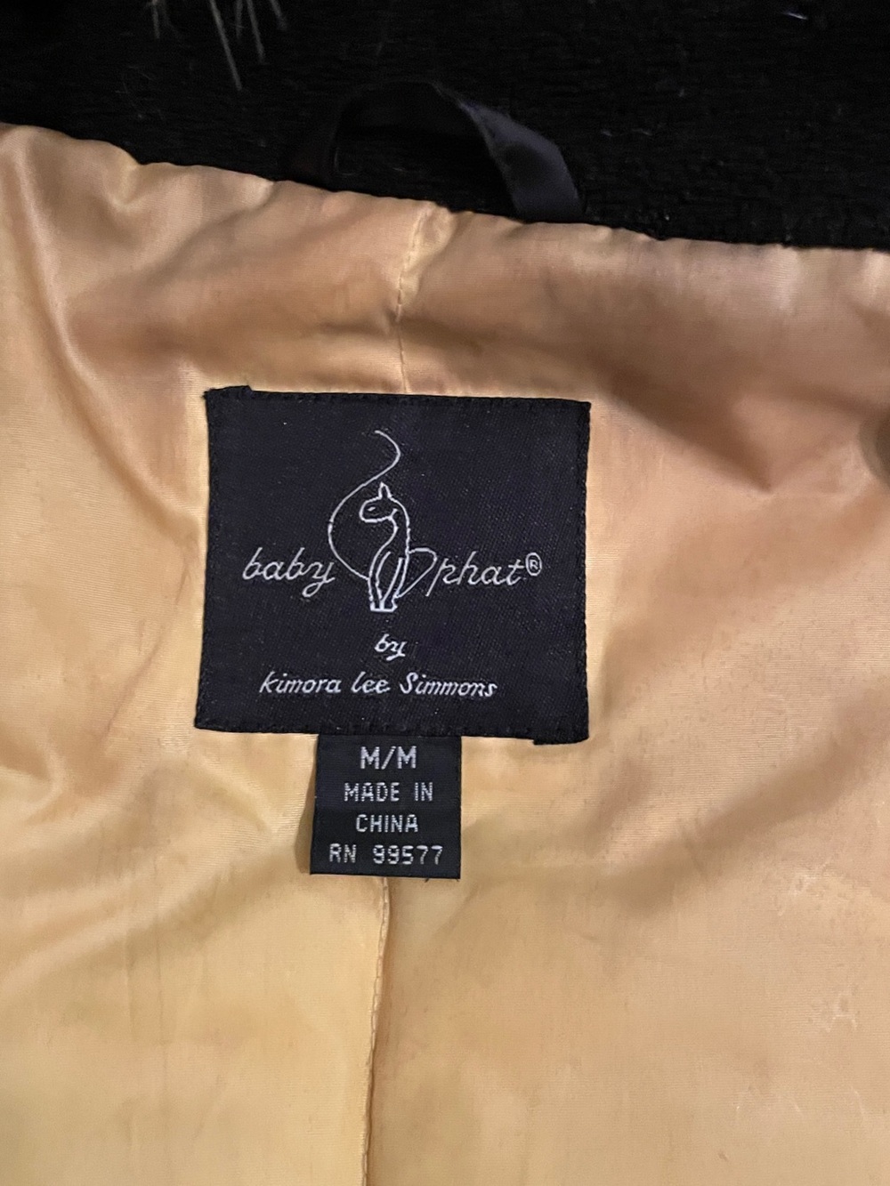 Y2K Baby Phat Black Jacket with Yellow Embroidery and Lining